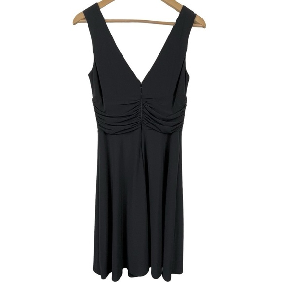 White House Black Market Black V-Neck and Back Dress Size 4 - Picture 2 of 11